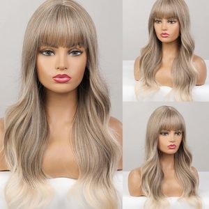22inch Ombre Platinum Blonde Wavy Wig